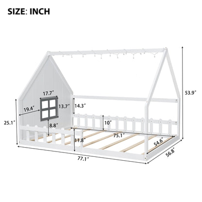 House Bed With Window And Fence