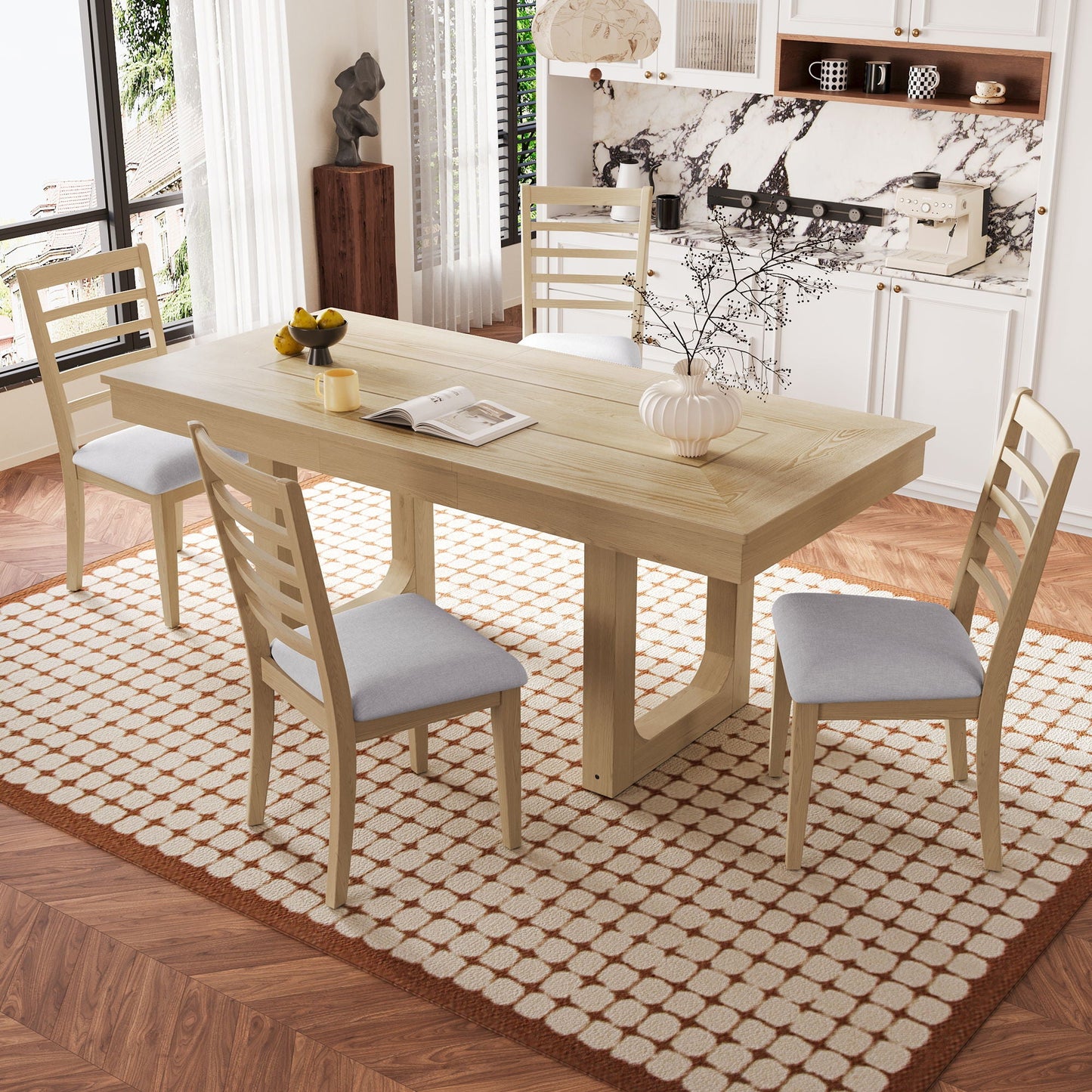 Upholstered Armless Chairs With High Ladder Back