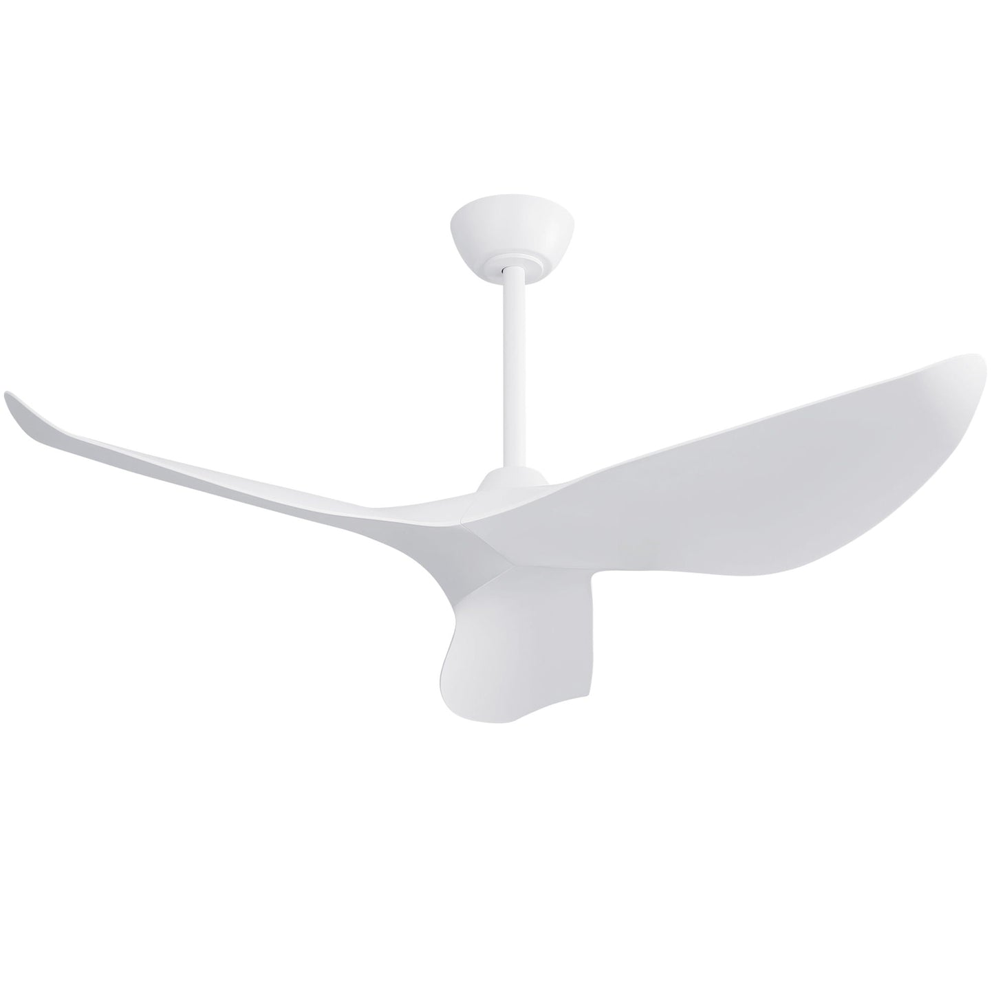 Ceiling Fan Without Light, DC Motor Remote Control Fan For Indoor / Outdoor Use - White