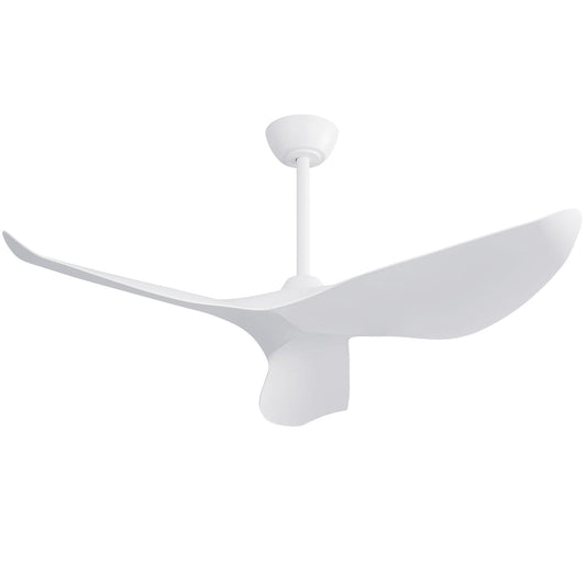 Ceiling Fan Without Light, DC Motor Remote Control Fan For Indoor / Outdoor Use - White