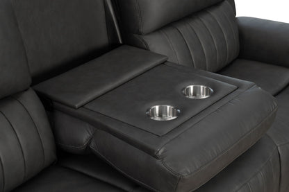 Pierce - Power Sofa With Power Recline, Power Headrest (Drop Down Table With Two Cup Holders)-Zero Gravity, Lumbar