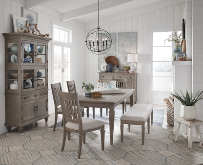 Lancaster - Bench With Upholstered Seat - Dovetail Gray