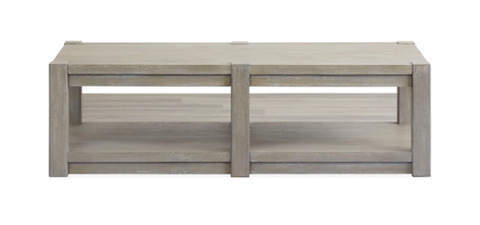 Burgess - Rectangular Shelf Cocktail Table With Casters - Calico Gray