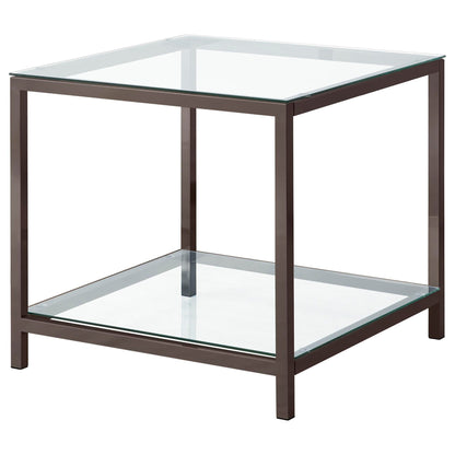 Trini 2-piece Coffee and End Table Set Black Nickel