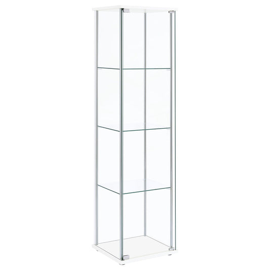 Bellatrix 3-shelf Clear Glass Curio Cabinet White