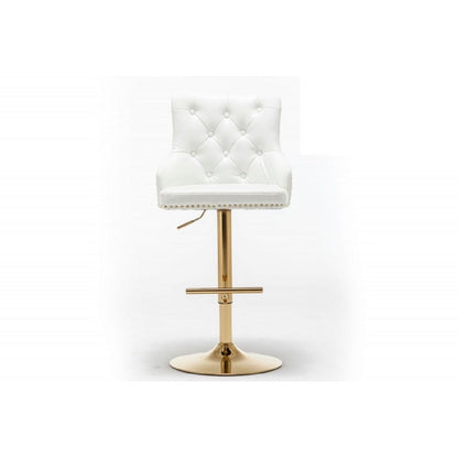 Adjustable Swivel Bar Stool With Nailhead Trim (Set of 2)