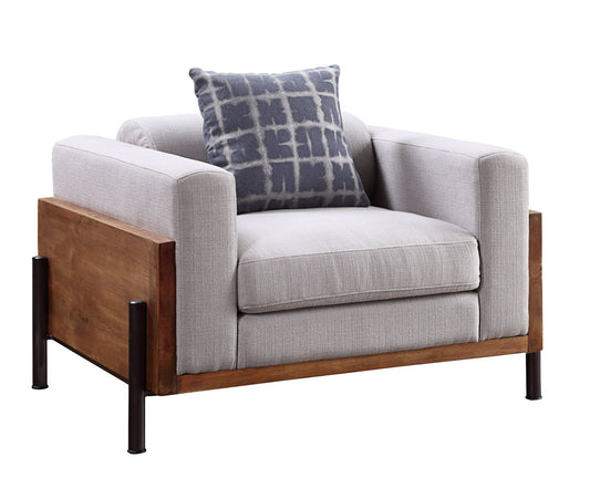 Pelton - Chair With Pillow - Fabric & Walnut