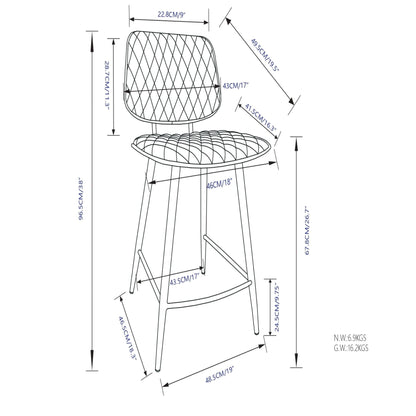 Raya - Upholstered Counter Height Stool (Set of 2)