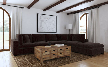 Lakeview Upholstered Armless Chair Dark Chocolate