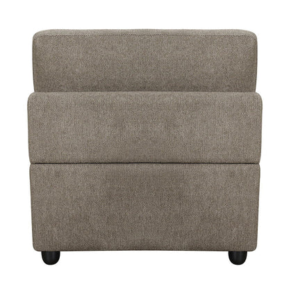 Rylie - Modular Armless Chair With Pillow - Brown Linen