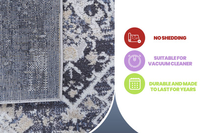Payas - 5' X 7' Traditional Area Rug - Gray / Blue