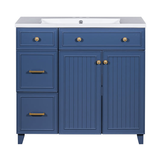 Bathroom Vanity With Sink, Soft Close Doors, Adjustable Shelves
