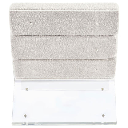 Serreta Boucle Upholstered Armless Acrylic Chair Ivory