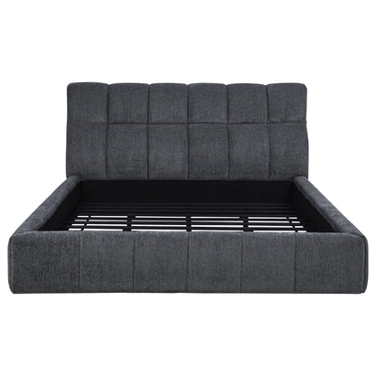 Nollet 48-inch Upholstered California King Platform Bed Grey