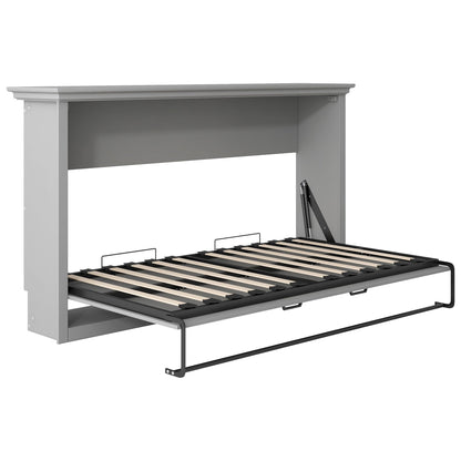 Twin Size Murphy Bed With Cabinet Storage - Gray