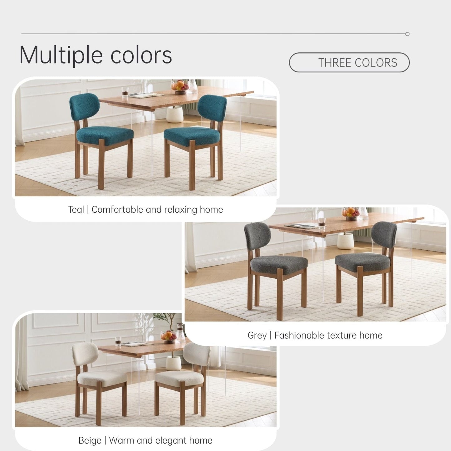 Dining Chairs With Ergonomic Backrest And Adjustable Feet (Set of 2)