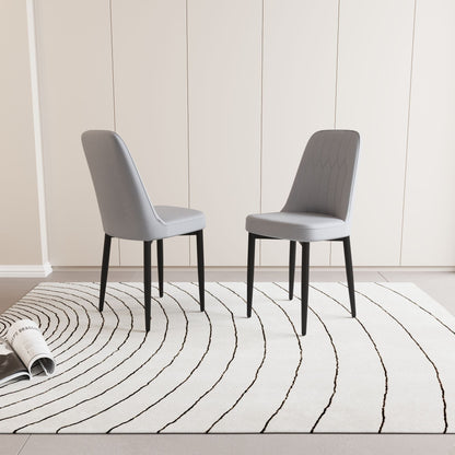 Modern Dining Chair With Cushions And Metal Legs