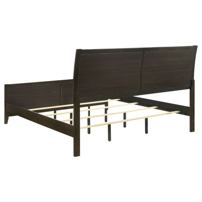Wilkes 51-inch Upholstered Eastern King Bed Dark Cocoa