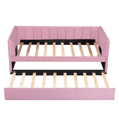 Upholstered Daybed With Ergonomic Design Backrest