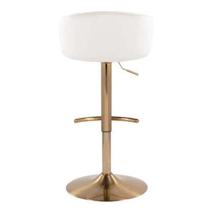 Claire - Contemporary / Glam Adjustable Bar Stool (Set of 2)