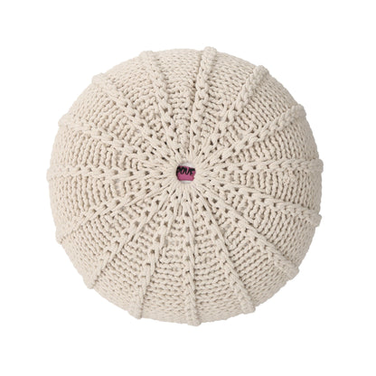Bordeaux - Knitted Round Pouf Ottoman And Floor Cushion