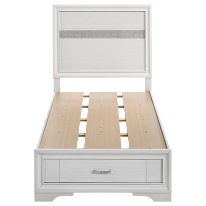 Miranda 51-inch Wood Twin Storage Panel Bed White