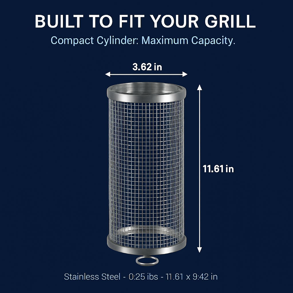 2Pcs 3.42x11.61Inch Portable BBQ Rolling Basket Round Stainless Steel Grill Mesh Barbecue Net Tube with Removable Cover Outdoor Camping