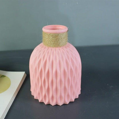 Modern Artifical Floral Plastic Vase Imitation Ceramic Flower Pot For Home Decor Living Room Centerpieces And Events Ornamnet