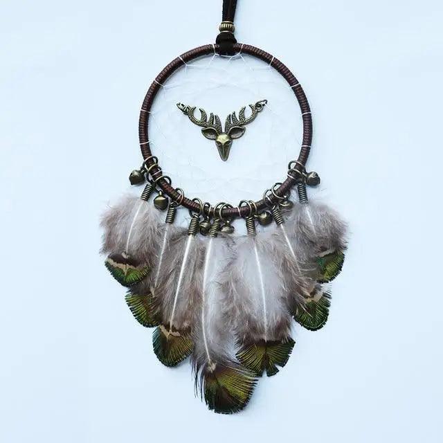 New Luxury Original Silver Gray Dream Catcher 2 Ring Feather Hanging Art Gifts To Bestie Friends Creative Valentine's Day Gifts