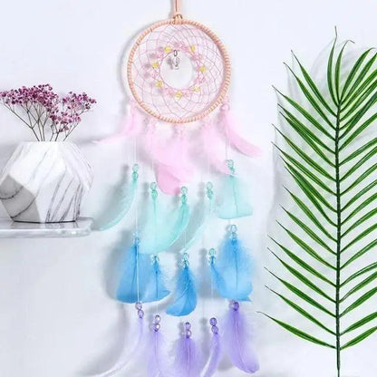 New Luxury Original Silver Gray Dream Catcher 2 Ring Feather Hanging Art Gifts To Bestie Friends Creative Valentine's Day Gifts