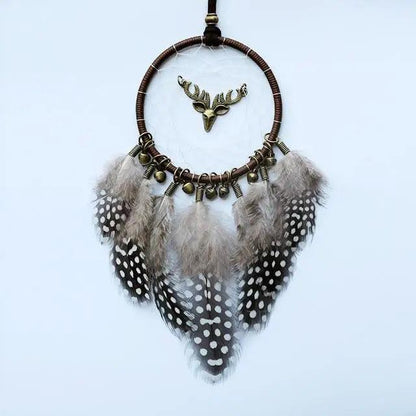 New Luxury Original Silver Gray Dream Catcher 2 Ring Feather Hanging Art Gifts To Bestie Friends Creative Valentine's Day Gifts