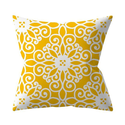 New Yellow Cushion Cases Modern Fashion Abstract Art Decorative Modern Pillow Covers Beautiful Pattern Square Pillow Case Sofa Car Couch Decorative Cover For Pillows 45x45CM