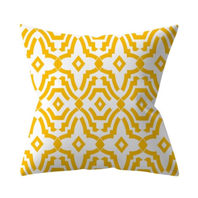 New Yellow Cushion Cases Modern Fashion Abstract Art Decorative Modern Pillow Covers Beautiful Pattern Square Pillow Case Sofa Car Couch Decorative Cover For Pillows 45x45CM