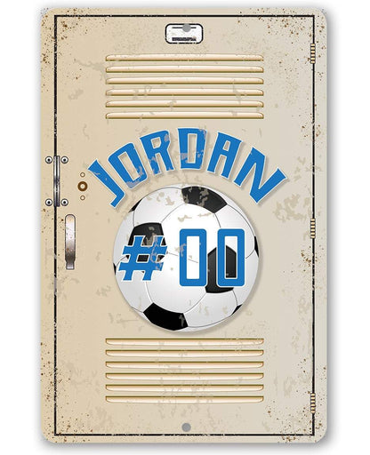 Personalized Soccer Metal Sign — Custom Name Locker & Room Decor