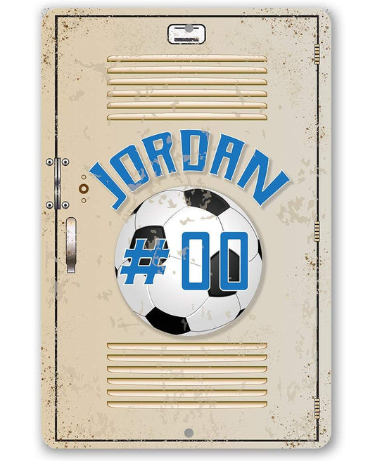 Personalized Soccer Metal Sign — Custom Name Locker & Room Decor
