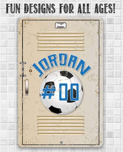 Personalized Soccer Metal Sign — Custom Name Locker & Room Decor
