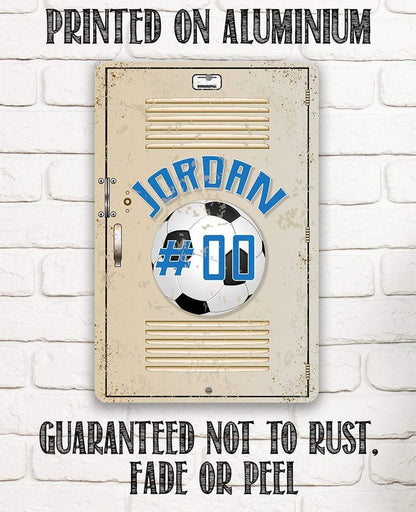 Personalized Soccer Metal Sign — Custom Name Locker & Room Decor