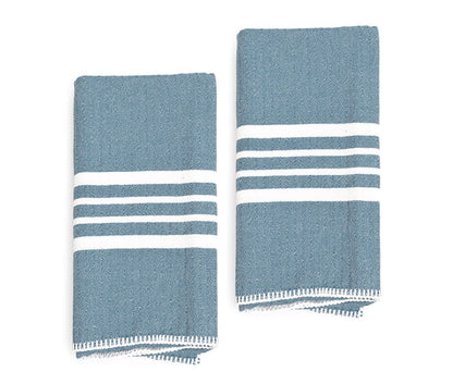 Farmhouse Hand Towels Set of 2 — Fringe-Free, Rustic Home Decor