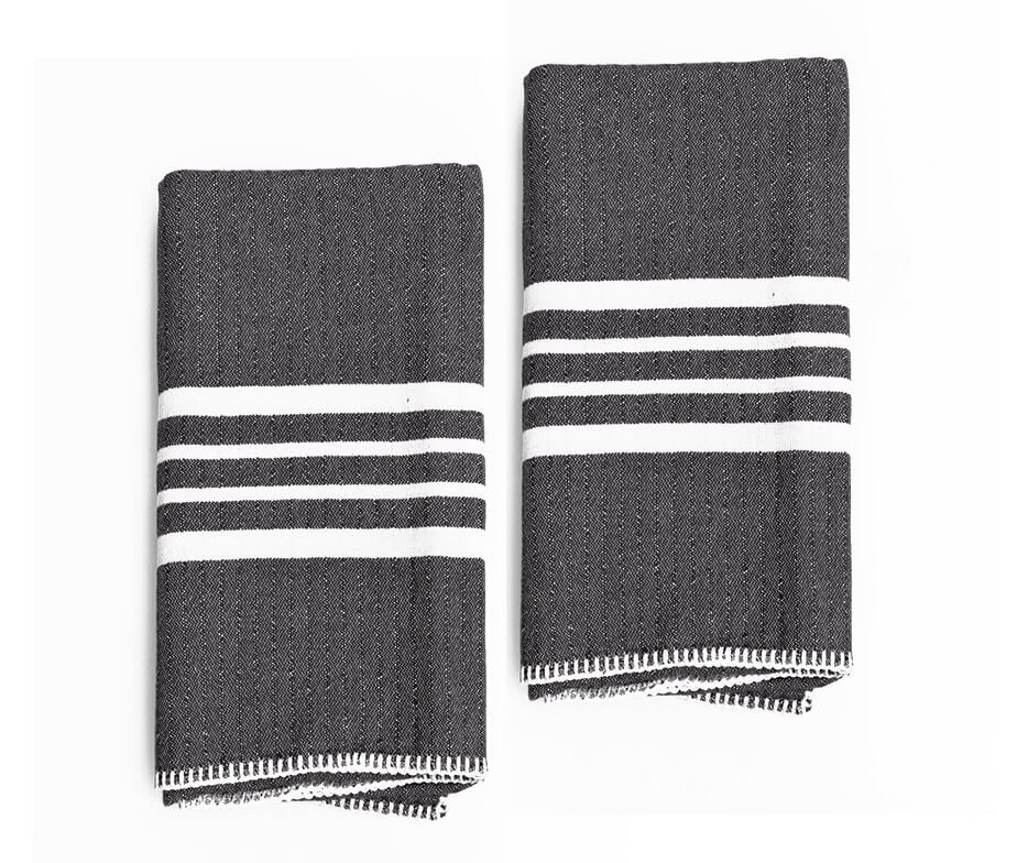 Farmhouse Hand Towels Set of 2 — Fringe-Free, Rustic Home Decor