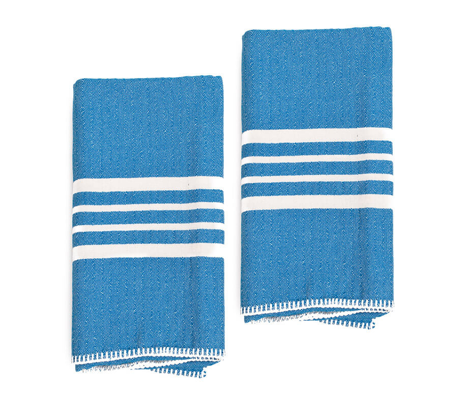 Farmhouse Hand Towels Set of 2 — Fringe-Free, Rustic Home Decor