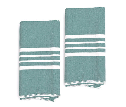 Farmhouse Hand Towels Set of 2 — Fringe-Free, Rustic Home Decor