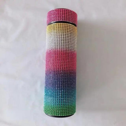 Sport Sterlling Creative Diamond Thermos Bottle Water Bottle Stainless Steel Smart Temperature Display Vacuum Flask Mug Gift for Men Women