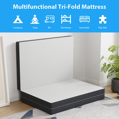 Hollyhock - 4" Twin Tri-Fold Memory Foam Topper