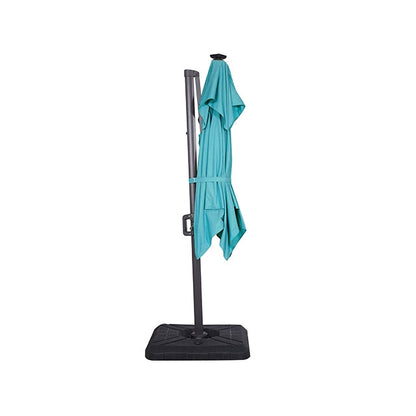 Xico - 8 Ft Square Umbrella w/ Double Top w/ LED Light + 37" Large Base
