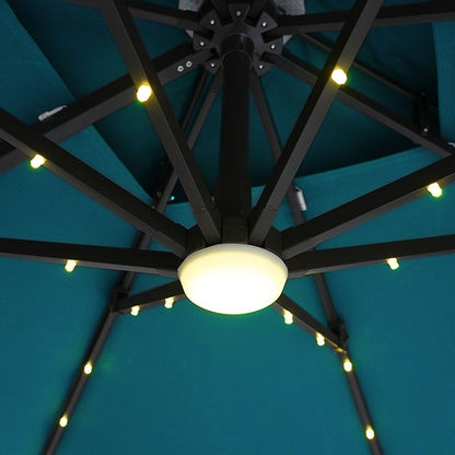 Xico - 8 Ft Square Umbrella w/ Double Top w/ LED Light + 37" Large Base