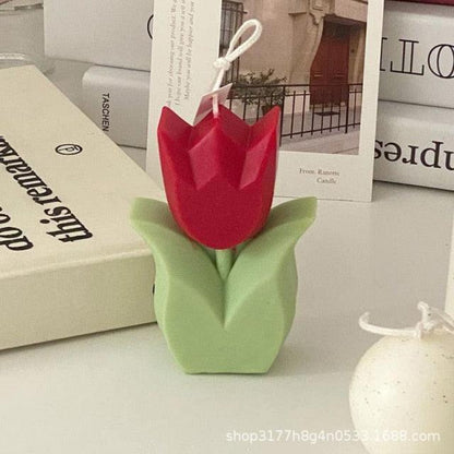 Tulip Candle Aroma Decoration Wedding Souvenir Birthday Gift Decoration Candles Handmade Delicate Tulip Flower Shape Candle  Perfect for Birthday Party Wedding Spa Home Decor