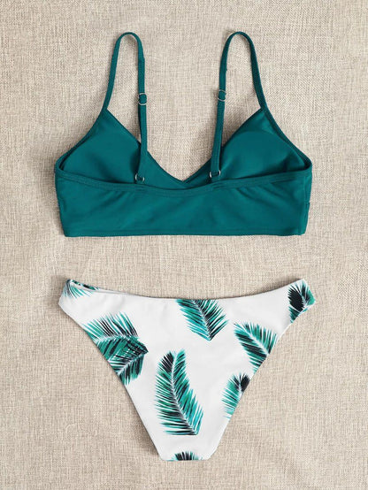Women's Swimsuit Bikini Swimwear Floral Random Print Bikini Set Push-Up Bikinis Swim Suit Female Beachwear Swim Women Swimsuits Halter Push Up Bikini Two Piece Bathing Suits For Women